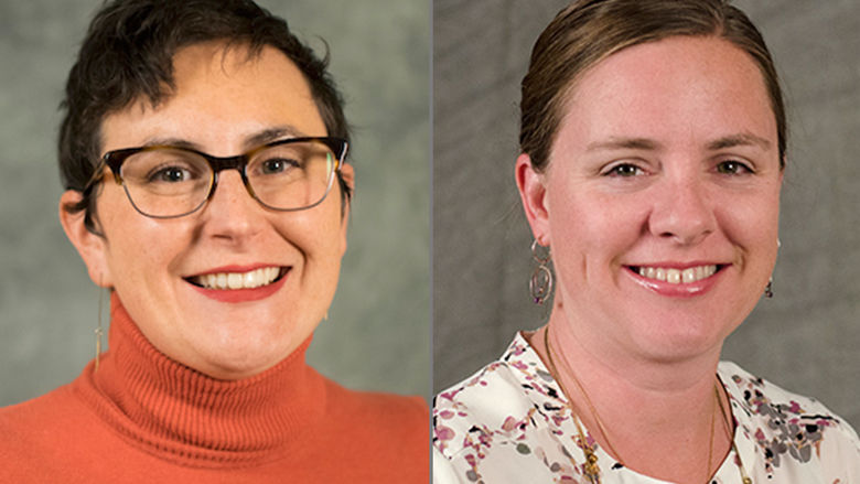 composite head shots of Jen Hunter at left and Christina Riehman-Murphy at right