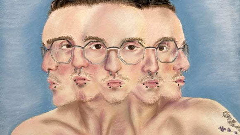 Pastel drawing of multiple faces