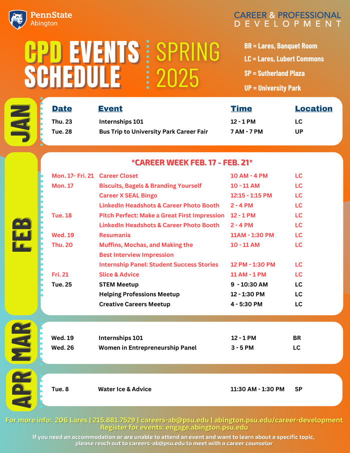 Spring 2025 CPD Events Calendar