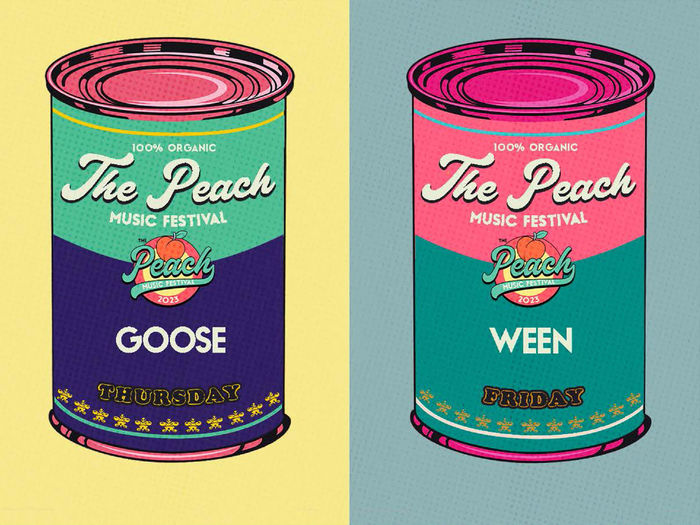 Warhol-like cans for Peach Fest 2023