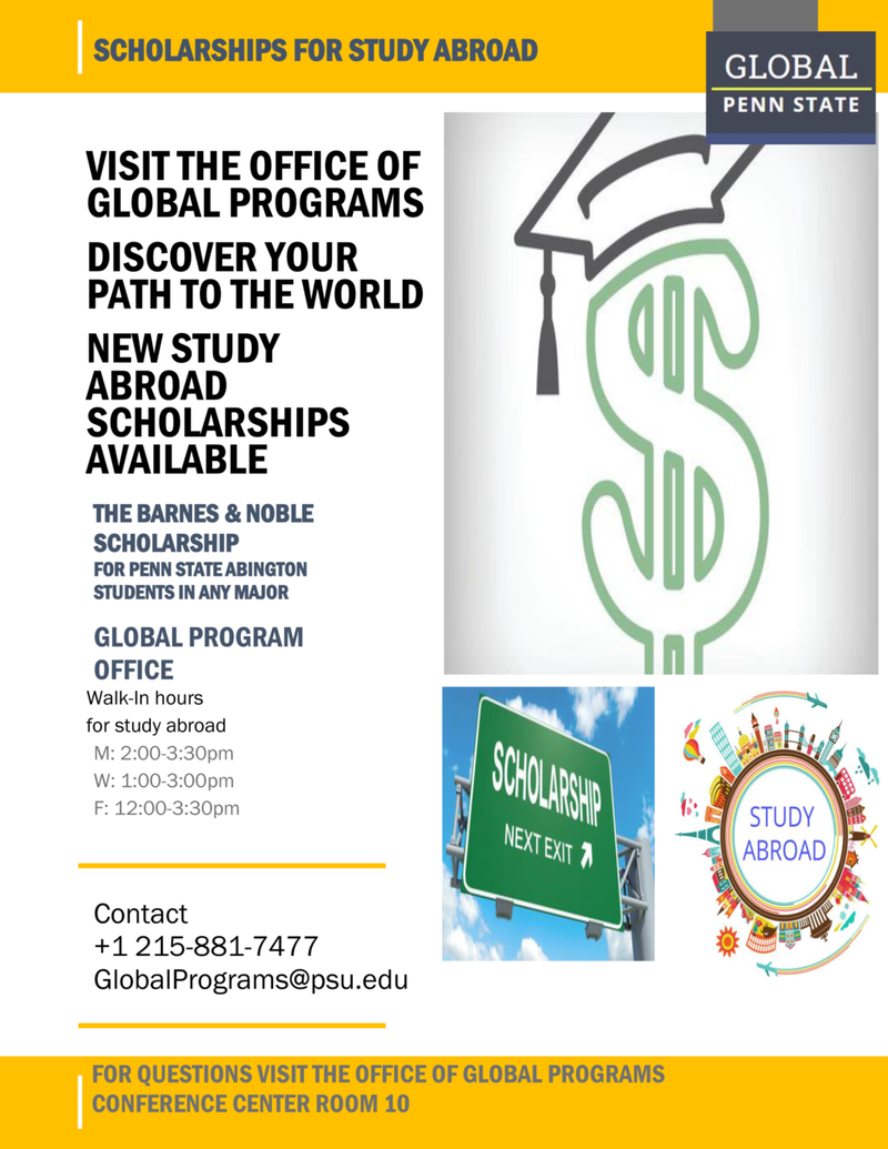 Barnes & Noble Study Abroad Scholarship Image Penn State Abington