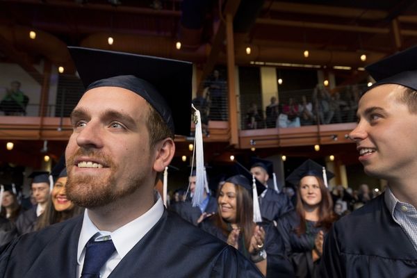 A group of students during commencement