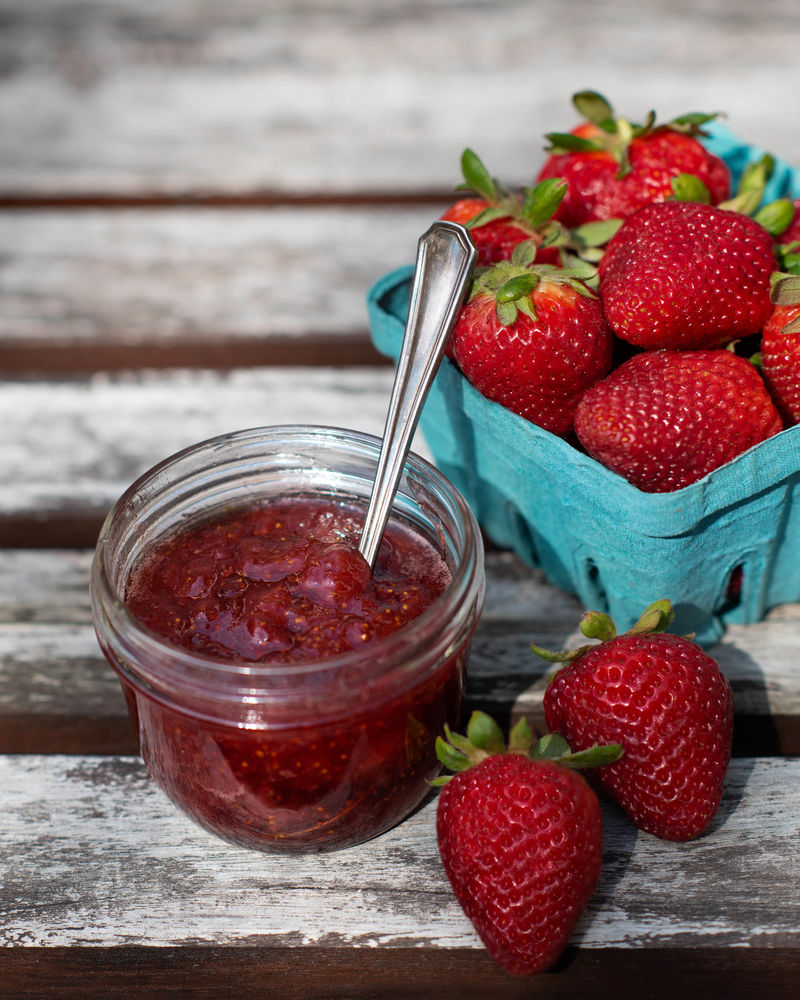 Strawberries and Jam in a jar