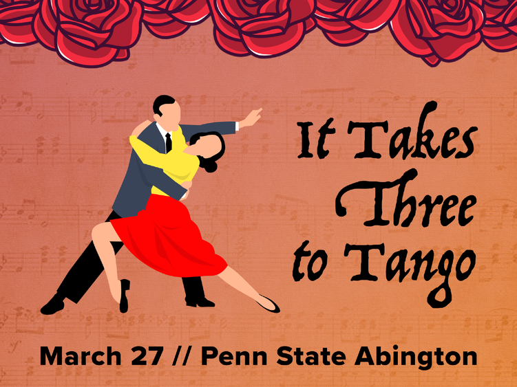 Graphic of tango dancers with date and time of concert